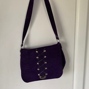 Vintage Purple Lace Up Shoulder Bag